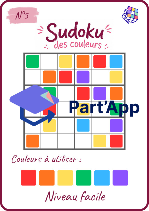 Sudoku des couleurs – Niveau facile (6×6)_6