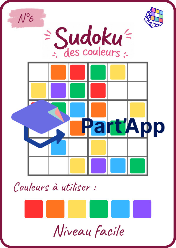 Sudoku des couleurs – Niveau facile (6×6)_7