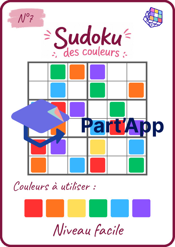 Sudoku des couleurs – Niveau facile (6×6)_8