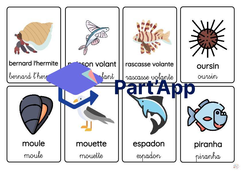 Carte de vocabulaire - Les animaux marins_5