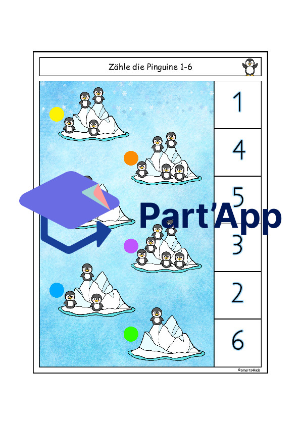 ❄️⛄🐧🐻‍❄️ compter l'hiver cartes à agrafer chiffres & images de cubes ZR 1-6 & 1-10_2