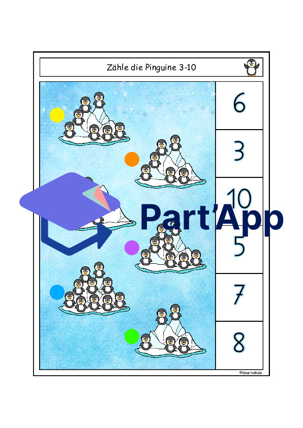❄️⛄🐧🐻‍❄️ compter l'hiver cartes à agrafer chiffres & images de cubes ZR 1-6 & 1-10_4