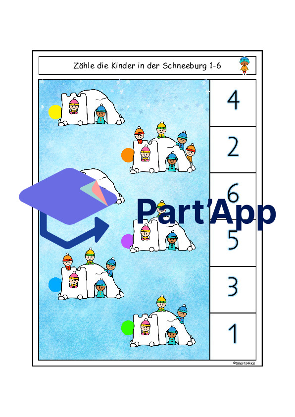 ❄️⛄🐧🐻‍❄️ compter l'hiver cartes à agrafer chiffres & images de cubes ZR 1-6 & 1-10_10