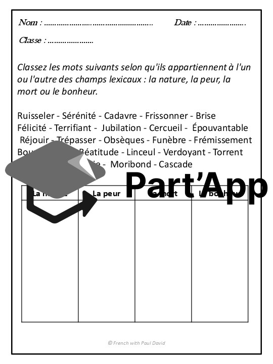 Le champ lexical - 5 exercices corrigés_2