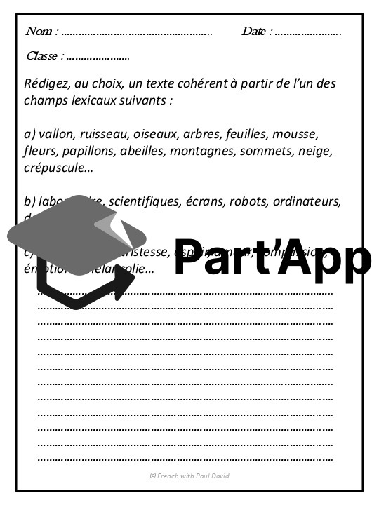 Le champ lexical - 5 exercices corrigés_8