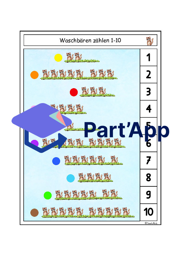🌳 Compter les animaux de la forêt Cartes à agrafer Chiffres 1-10 🌳 Force du 5_10