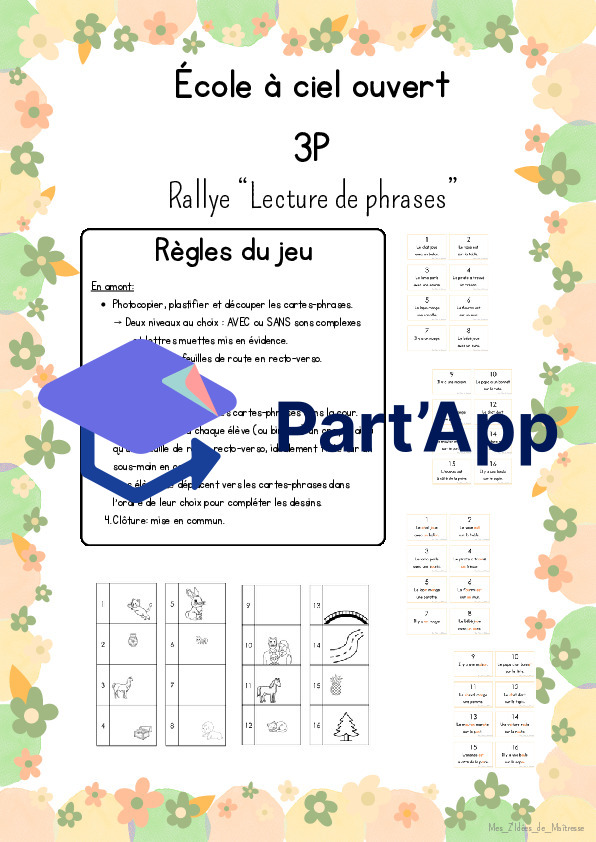 École dehors 3P: Rallye lecture de phrases_2