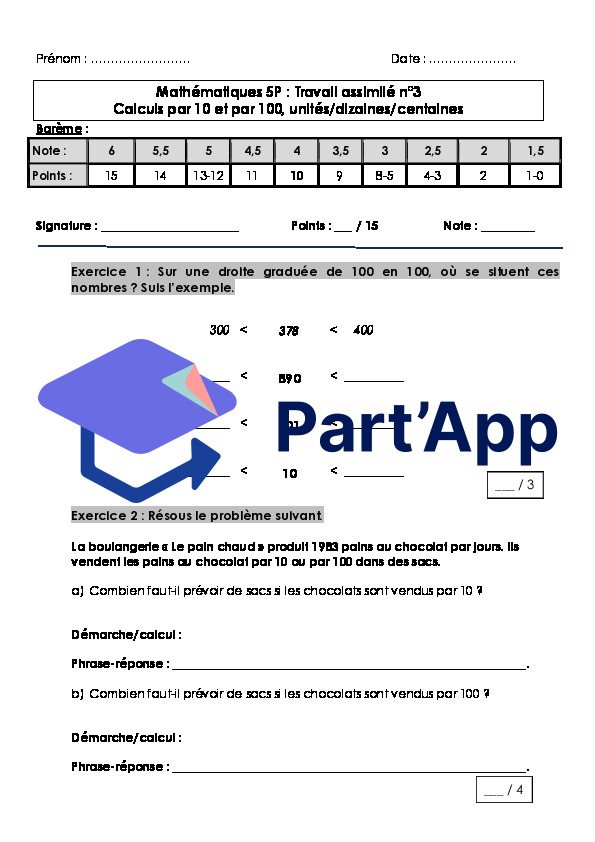 TA Mathématiques 5P – Calculs par 10 et par 100 & unités/dizaines/centaines_2