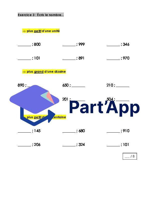TA Mathématiques 5P – Calculs par 10 et par 100 & unités/dizaines/centaines_3
