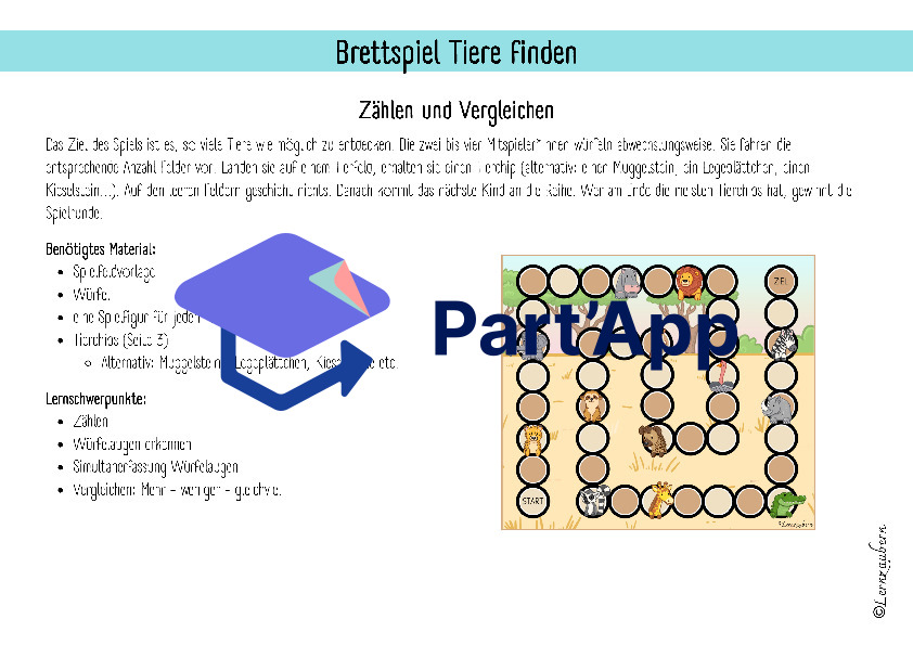 Brettspiel Afrika: Zählen und Vergleichen (Safari)_2