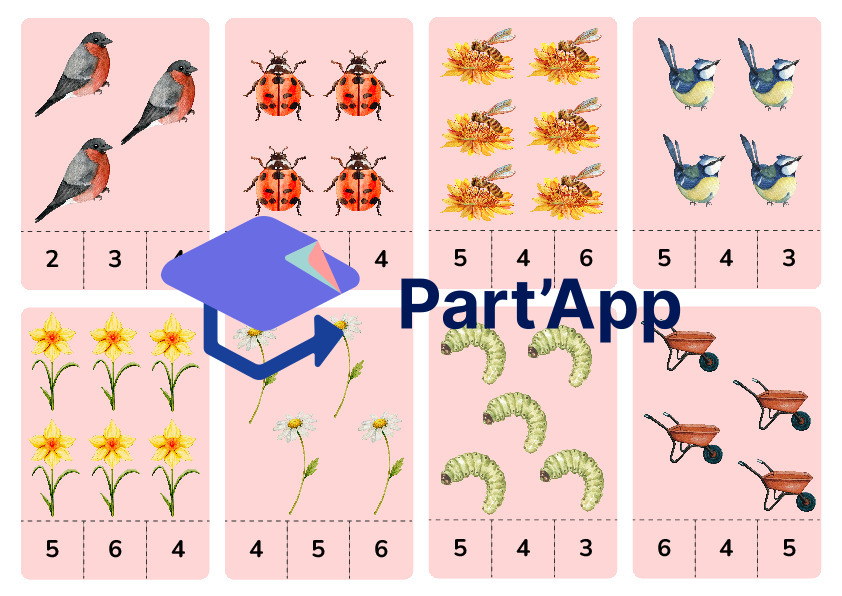 Maths dénombrement cartes à pince 1 à 12 le printemps_3