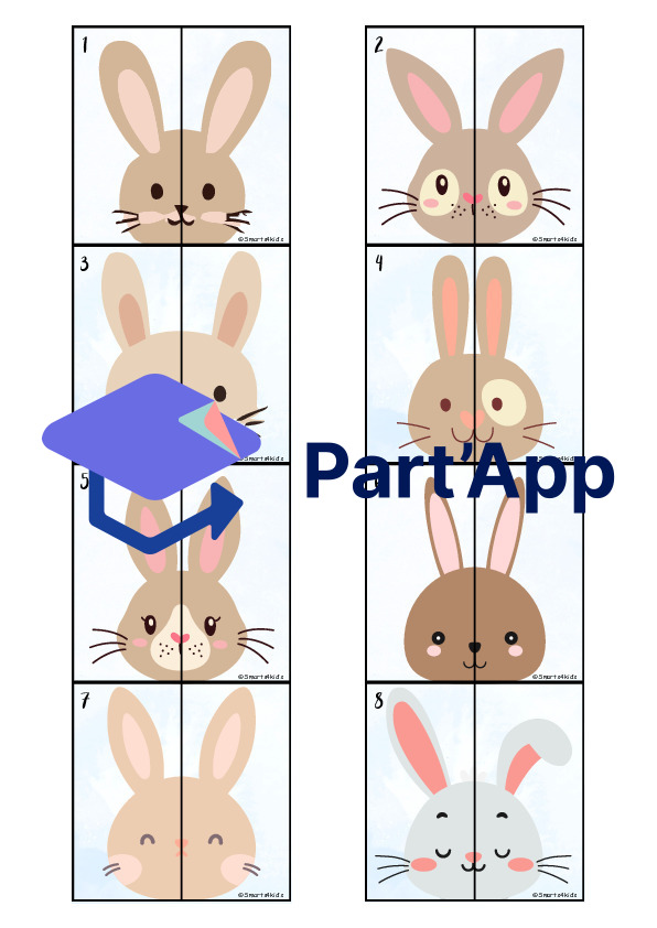 🐰 Puzzle « Visages de lapins » & AB « Regarde bien » 2 niveaux de difficulté_89