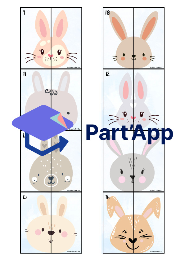 🐰 Puzzle « Visages de lapins » & AB « Regarde bien » 2 niveaux de difficulté_91
