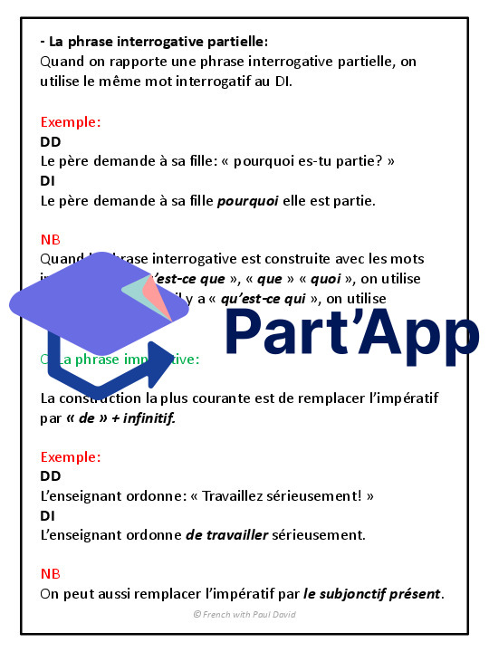 Le discours rapporté - Du discours direct au DI_8