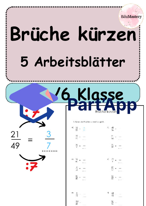 Réduire les fractions – 5 fiches d'exercices | Mathématiques 5e et 6e | Exercices et préparation aux contrôles_2