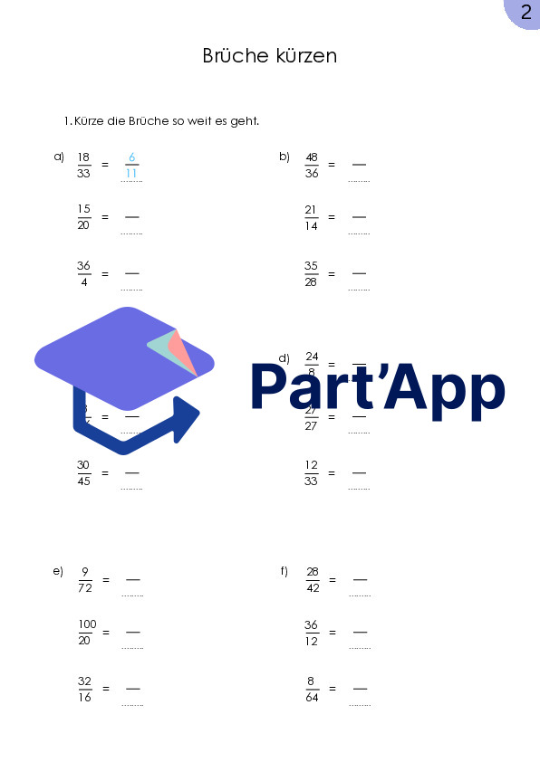 Réduire les fractions – 5 fiches d'exercices | Mathématiques 5e et 6e | Exercices et préparation aux contrôles_4
