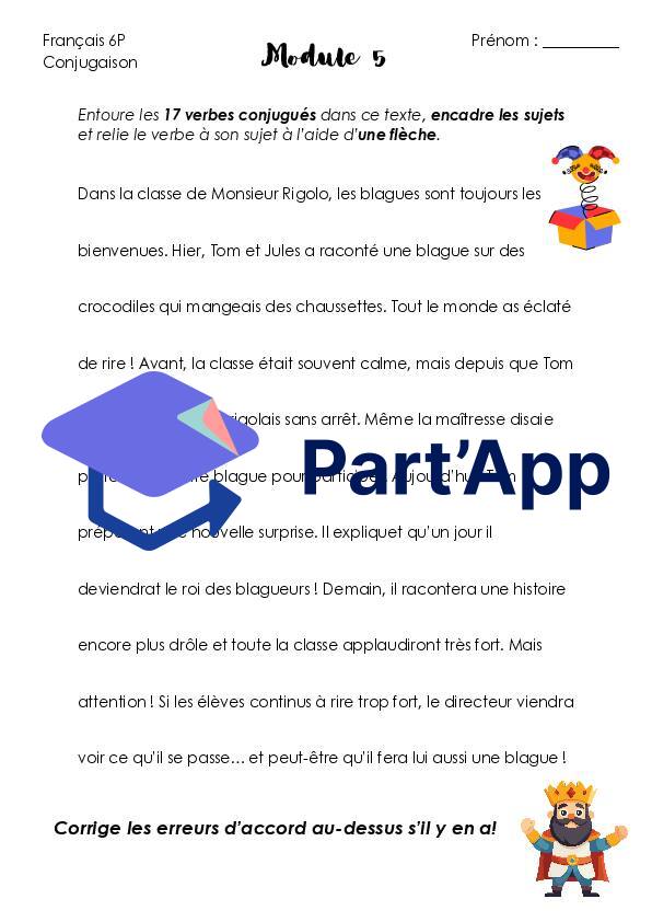 Français 6P - Module 5 - Orthographe - Accord sujet-verbe_2