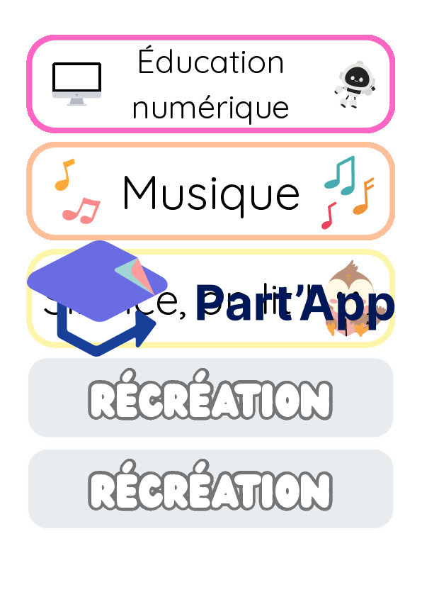 Menu du jour - Programme du jour (couleurs PER) - Affichage_4
