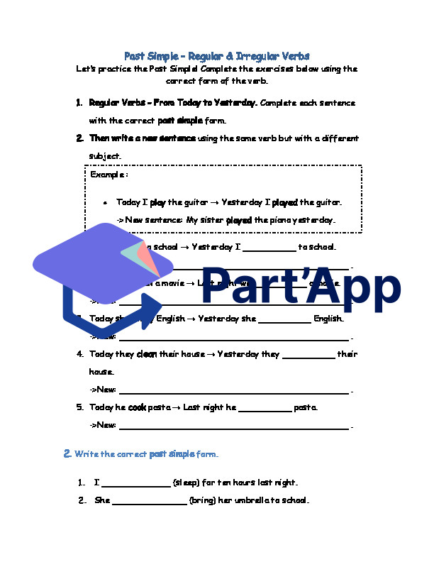 Past Simple – Regular & Irregular Verbs_2