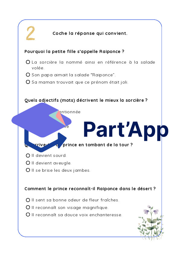 4P 5P - français - compréhension orale - Raiponce_3