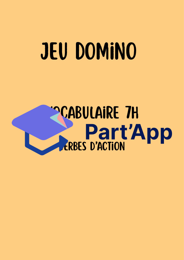 Jeu de dominos allemand 7H : Verbes d'action et loisirs (Vocabulaire FLE)_2