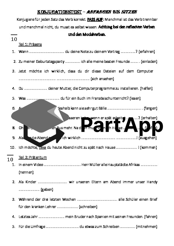 Konjugationstest 6_Anfangen-sitzen_Test + Korrektur_3