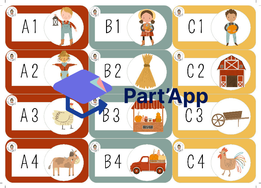 2x tableaux à double entrées avec 12 cartes LA FERME_5