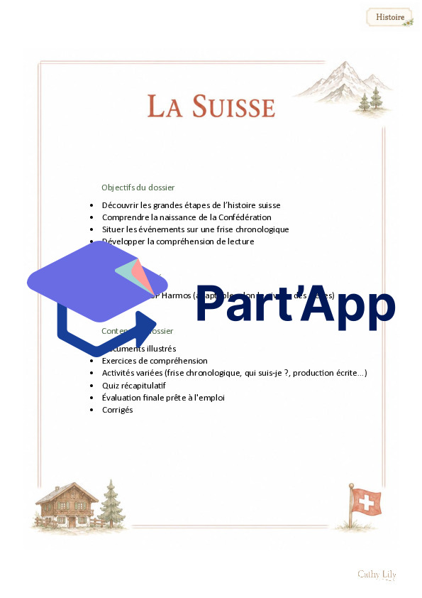 Histoire de la Suisse – Dossier pédagogique clé en main avec activités, évaluation et corrigés_4