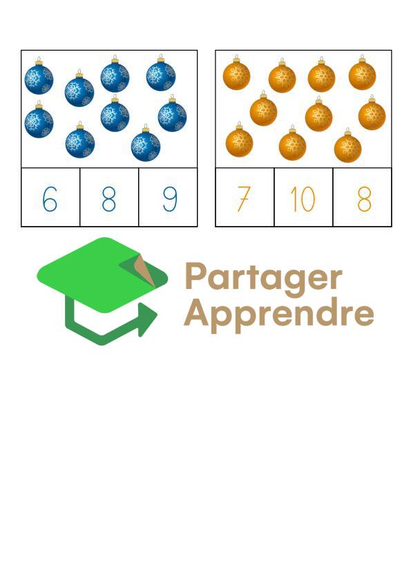 Cartes à compter (1-10) - Les boules de Noël_4