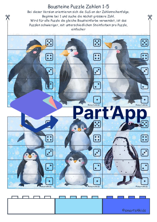 🐧 Puzzle de chiffres du pingouin 1-5 briques de serrage_38