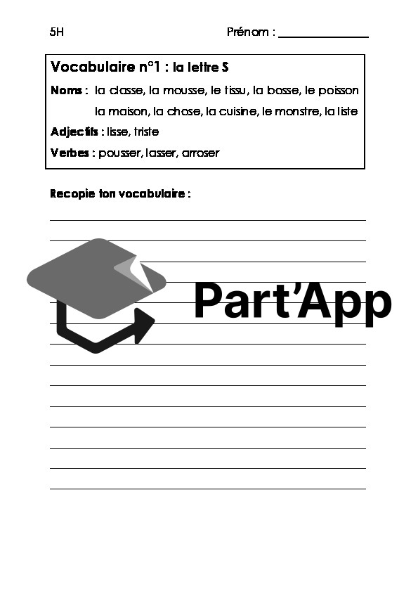 Mots de dictée "la lettre S"_2