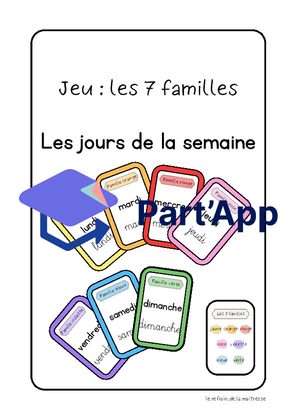 Jeu des 7 familles : les jours de la semaine_2