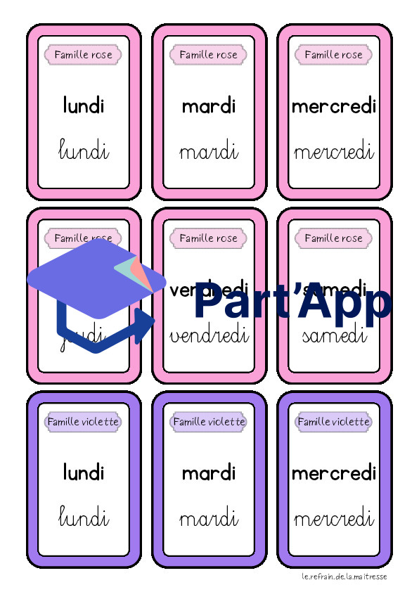 Jeu des 7 familles : les jours de la semaine_7