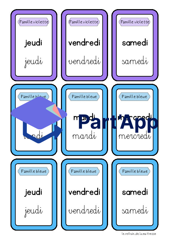 Jeu des 7 familles : les jours de la semaine_8