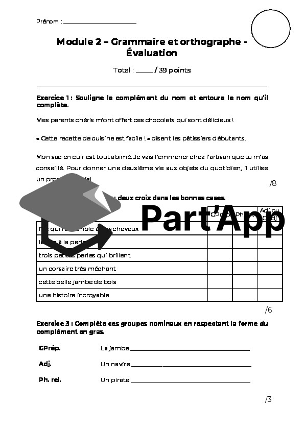 8H_Module 2_Grammaire/Orthographe_Évaluation_2