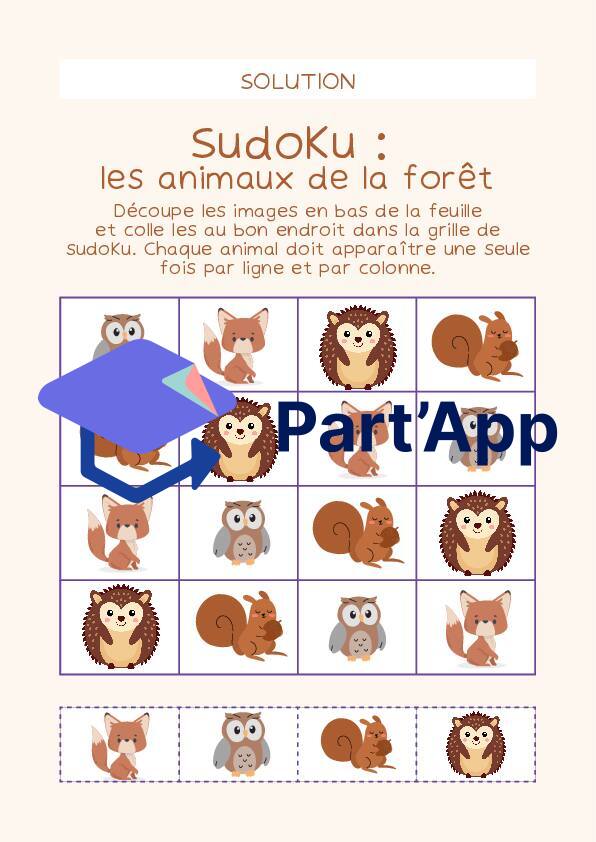 Sudoku animaux de la forêt_4