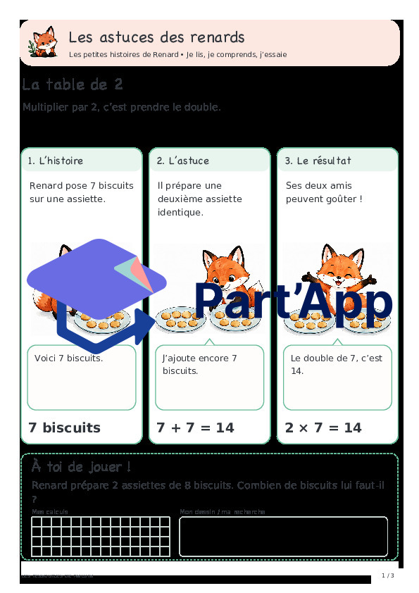 🦊 Les astuces des renards — 4. Table de 2 : utiliser les doubles | 1 CHF 🦊_11