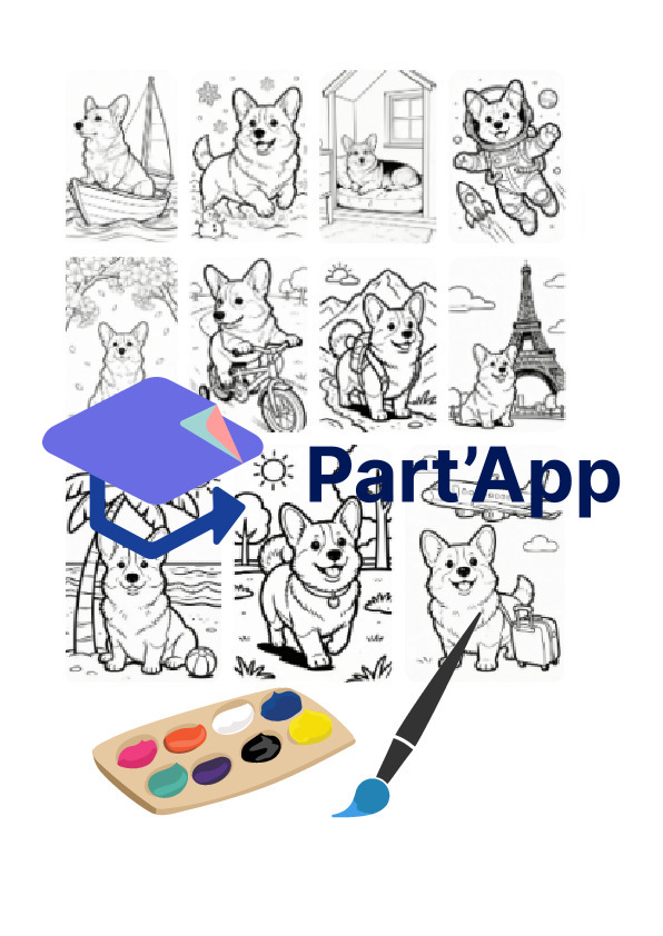 Les aventures du corgi — joli livre de coloriage pour enfants_4