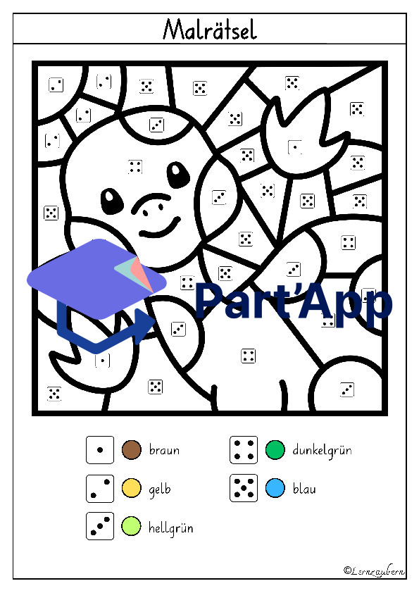 Malen nach Zahlen: Dinosaurier (Kindergarten + 1. Klasse)_3