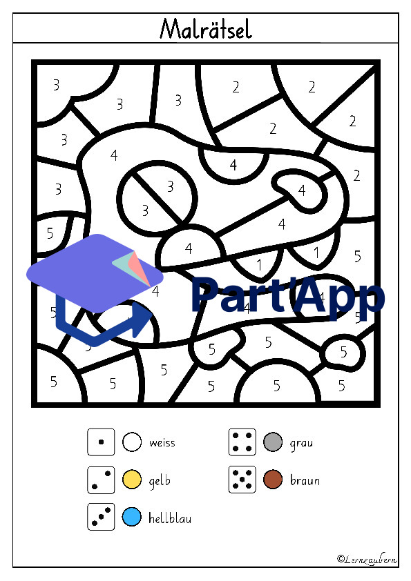 Malen nach Zahlen: Dinosaurier (Kindergarten + 1. Klasse)_4