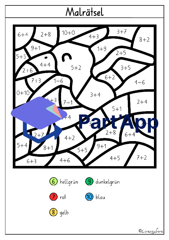 Malen nach Zahlen: Dinosaurier (Kindergarten + 1. Klasse)_8