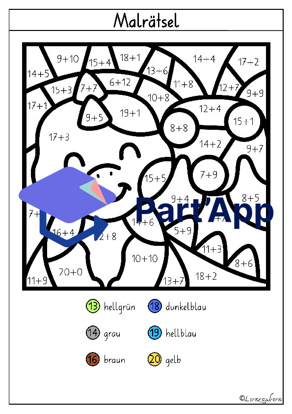 Malen nach Zahlen: Dinosaurier (Kindergarten + 1. Klasse)_9