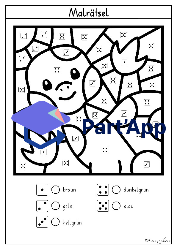 Malen nach Zahlen: Dinosaurier (Kindergarten + 1. Klasse)_10