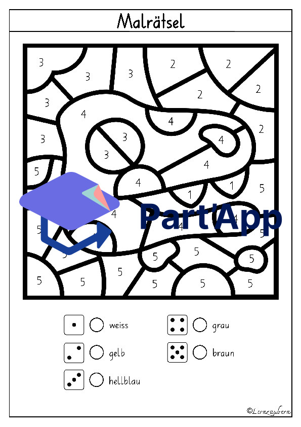 Malen nach Zahlen: Dinosaurier (Kindergarten + 1. Klasse)_11