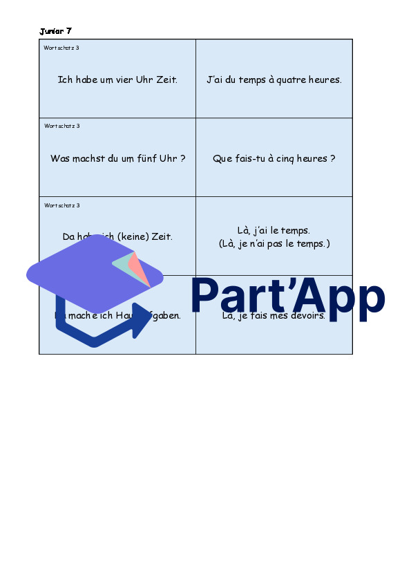 Cartes de vocabulaire Junior 7_9