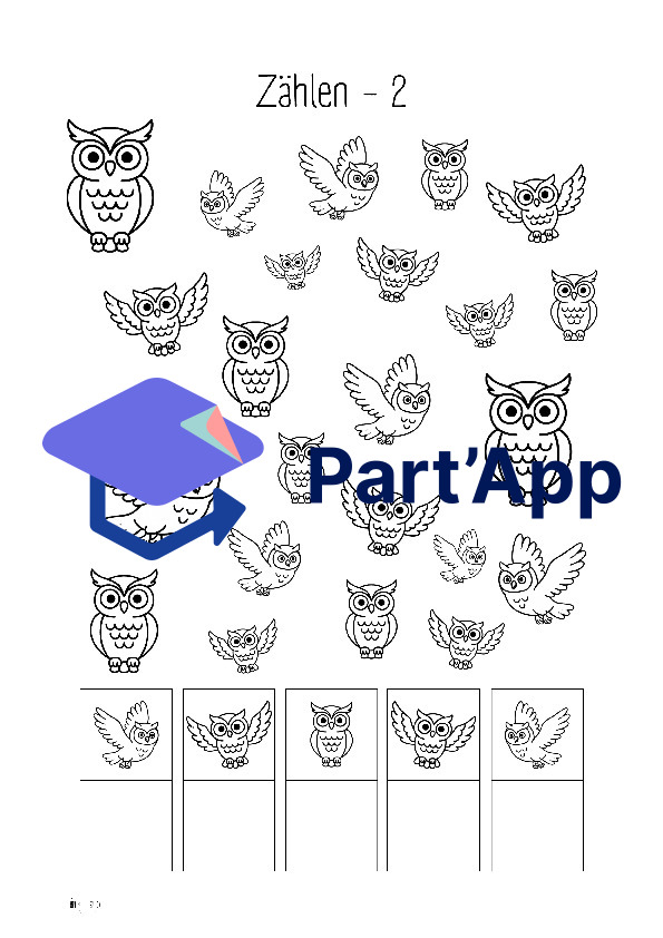 Arbeitsblätter Bündeln und Abzählen - Eulen_14