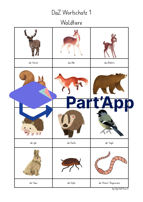 DaZ Wortschatzblätter für KG1_10