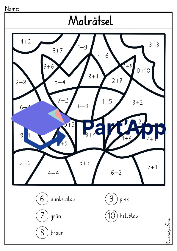 Malen nach Zahlen: Frühling (Kindergarten - 1. Klasse)_116