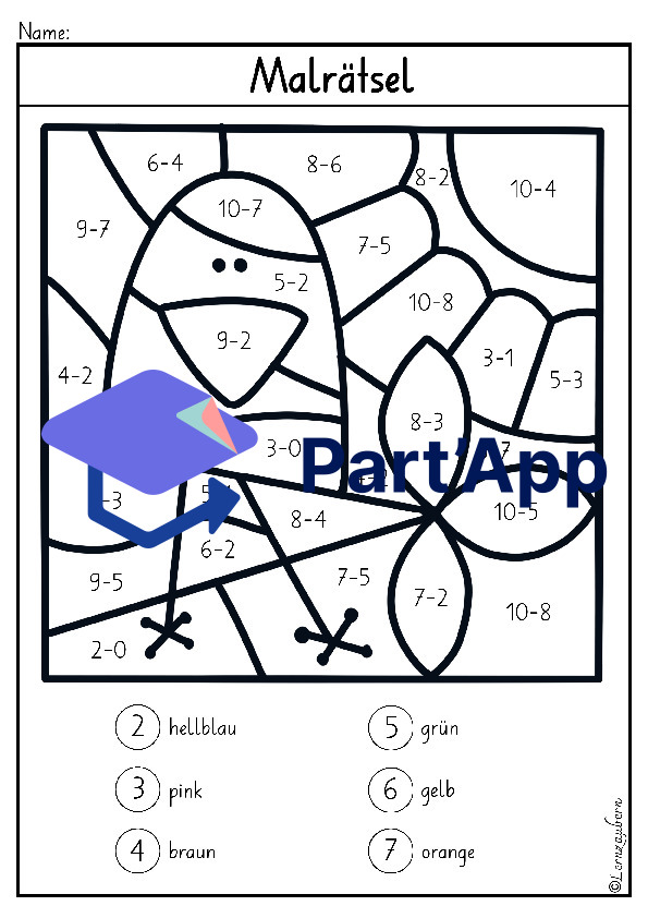 Malen nach Zahlen: Frühling (Kindergarten - 1. Klasse)_117
