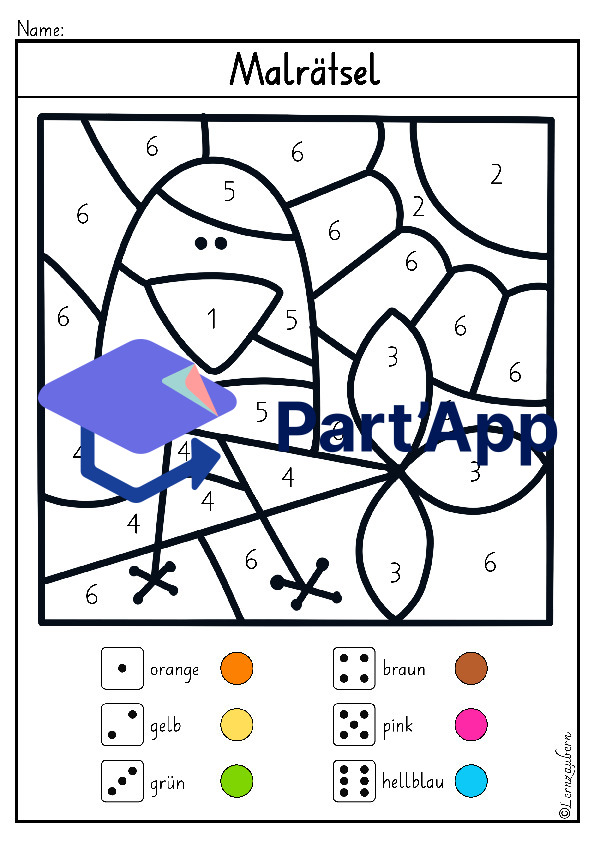 Malen nach Zahlen: Frühling (Kindergarten - 1. Klasse)_121